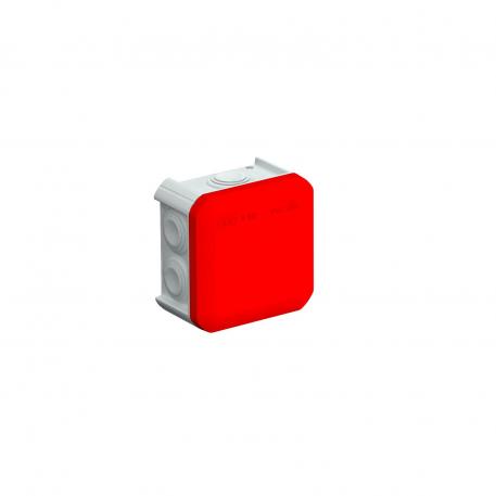 Caixa de derivação T 40, bucim cónico 77x77x46 | 7 | IP55 | 7 x M25 | cinzento / vermelho