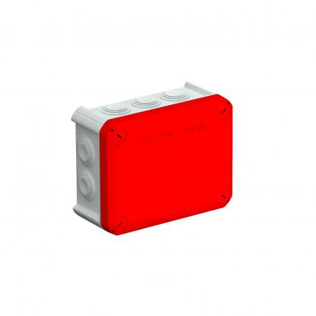 Caixa de derivação T 100, bucins cónicos 136x102x57 | 10 | IP66 | 10 x M25 | cinzento / vermelho
