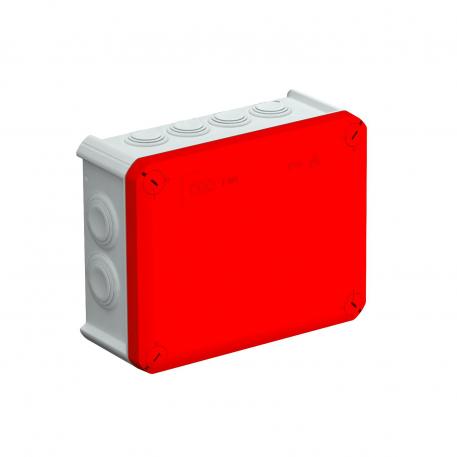Caixa de derivação T 160, bucim cónico 176x135x67 | 12 | IP66 | 7 x M25 5 x M32 | cinzento / vermelho