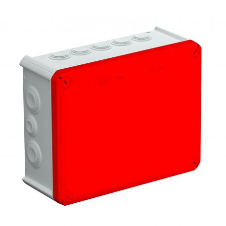 Caixa de derivação T 250, bucim cónico 225x173x86 | 16 | IP66 | 9 x M25 7 x M32 | cinzento / vermelho