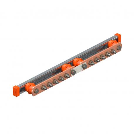 Barra equipotencial para montagem flexível na parede com ponto de separação  605 | 40 | 85 | 10 | 