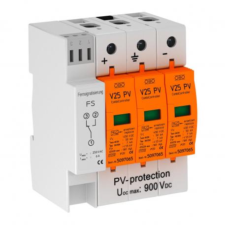 Descarregador combinado V25, 900 V CC com sinalização remota 3 | IP20