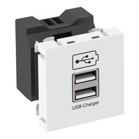 Carregador USB branco puro; RAL 9010