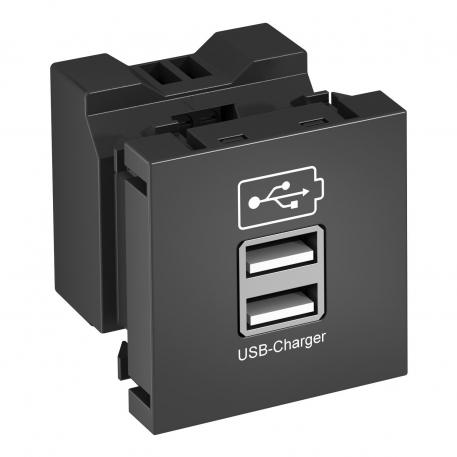 Carregador USB cinzento escuro; RAL 7021