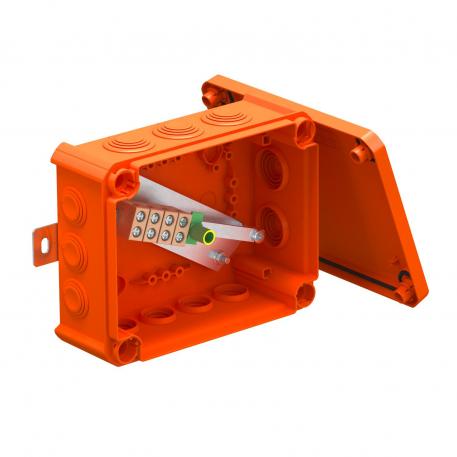 FireBox T160 com bucins cónicos, régua de bornes 176x135x67 | 12 | IP66 | 7 x M25 5 x M32 | cor de laranja; RAL 2003