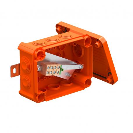 FireBox T100 com bucins cónicos, para dados, 4x4 136x102x57 | 10 | IP66 | 8 x M25 2 x M32 | cor de laranja; RAL 2003